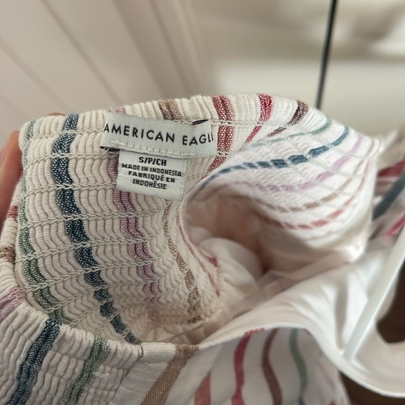 American Eagle Linen Striped Halter Dress - Picture 5 of 5